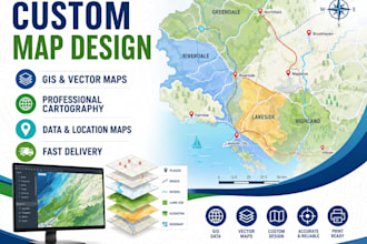 create custom maps, gis maps, vector maps and map designs