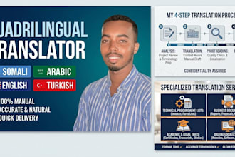 translate your documents between somali, arabic, english, and turkish
