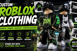 create custom roblox clothing, shirts, pants, outfits and avatar designs