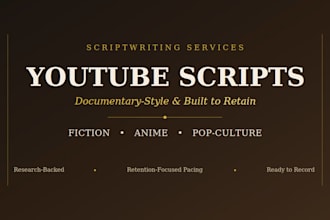write a storytelling styled youtube script for fiction