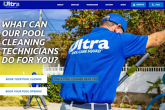 design wix pool cleaning website pool service hot tub service website