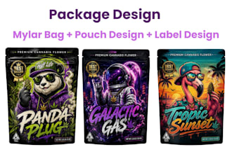 design mylar bag pouch label, packaging