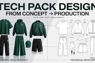 design clothing tech pack fashion apparel streetwear garment tech pack hoodies