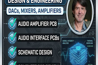 design audio electronics circuits schematics, and printed circuit boards