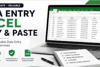 do data entry, excel spreadsheet and web research