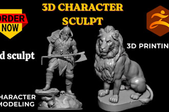 custom 3d characters in zbrush for games, sculpt collectibles, and 3d printing