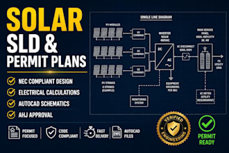 design nec compliant solar sld, single line diagrams, and solar permit plans