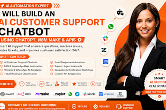 build an ai customer support chatbot using chatgpt, n8n, make and apis