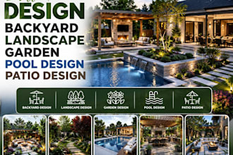 design backyard, landscape garden, pool design, patio design landscape architect