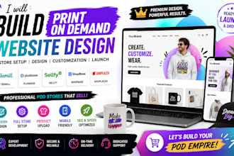 build teemill plusbase sellfy shopbase shoplazza print on demand website design