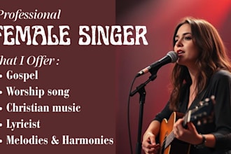 be a female gospel singer soulful vocalist demo lead backup vocal or choir