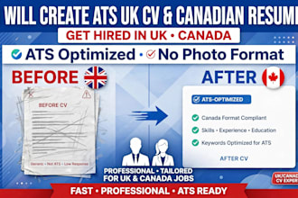 create ats optimized UK CV and canadian resume for UK jobs