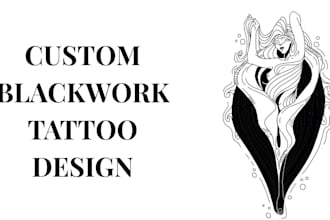 create a custom blackwork tattoo design for you