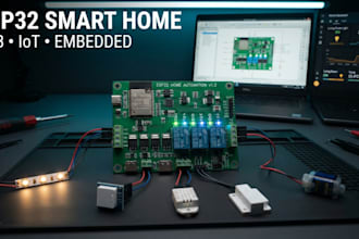 create esp32 smart home automation pcb, iot controller and embedded system