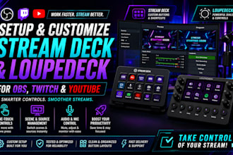 setup and customize stream deck and loupedeck for obs, twitch and youtube