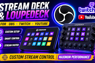 setup and customize stream deck and loupedeck for obs, twitch and youtube