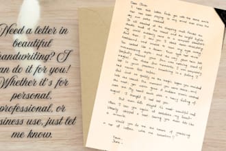 handwrite a letter for you in my beautiful handwriting