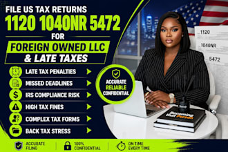 file US tax return form 1120 1040nr 5472 for foreign owned llc and late taxes