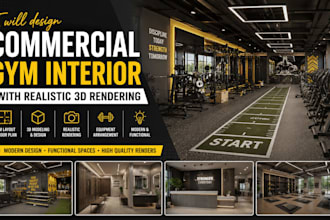 do 3d gym desig yoga fitness center welness interior 3d rendering