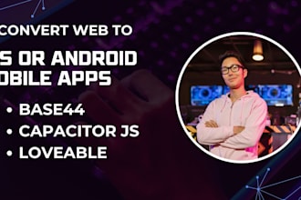 convert base44 or loveable app to capacitor native IOS and android app publish