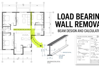 design beam and structural plans for load bearing wall removal