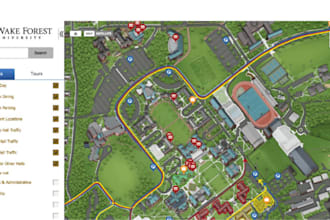 create professional school map, campus, wayfinding, navigation visitor map
