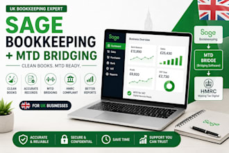 clean up sage bookkeeping and set up mtd bridging for UK businesses