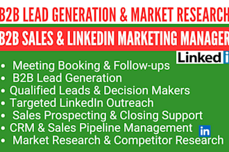 be b2b sales and linkedin marketing manager b2b lead generation market research