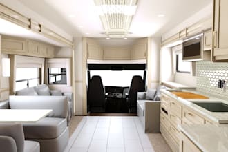 design luxury 3d motorhome rv caravan camper van interior food truck mobile shop