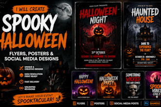 create spooky halloween flyers posters social media designs