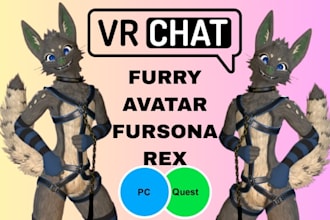 create vrchat avatar, vrc avatar, vr character, vrc furry, vr commission, unity