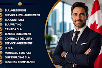 create canada sla service level agreement for tender and contract delivery