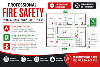 create professional fire safety, evacuation and escape route plans
