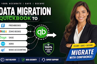do data migration from quickbook to freshbook, zohobook, sage, xero, bookeeping