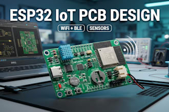 design wireless iot pcb with esp32, sensor, wifi and bluetooth