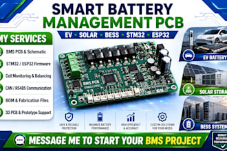 smart battery management pcb for ev solar bess,  stm32 esp32 embedded firmware