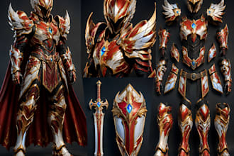 create custom 3d cosplay model, helmets, prop, 3d cosplay armor