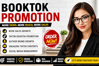 manage author social media, booktok promotion and book marketing campaign