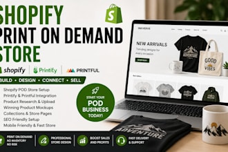 setup shopify print on demand store with printify and printful