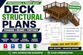 design deck structural plans, framing and foundation plans