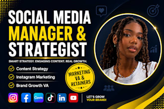 social media manager content marketing va shopify manager content calendar