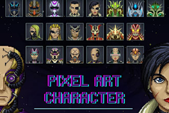 create pixel art characters battle sprite overworld sprites and pfp animation