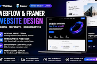build webflow website design landing page framer wedsite development and design