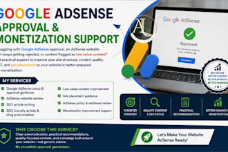 help you get google adsense approval, setup and monetization