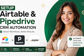 setup airtable crm workflow automation, pipedrive crm workflow zapier automation