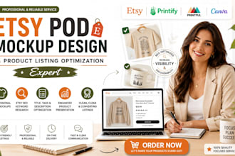 etsy pod mockup design product listing optimization expert