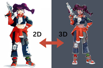 convert 2d to 3d printable model figurine sculpt, picture to 3d model, 2d to 3d