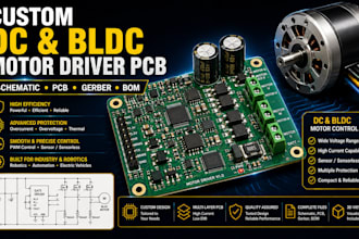 design custom bldc motor driver pcb, schematic, gerber files