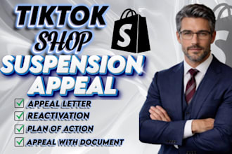 write a custom tiktok shop suspension appeal letter