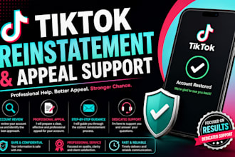 help you with tiktok account reinstatement and appeal